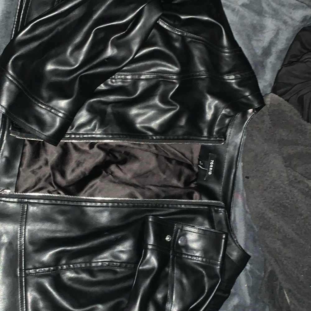 Torrid leather crop jacket